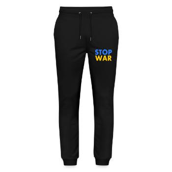 Stop war - Stanley/Stella Mover Unisex Organic Jogging Trousers - black - Front - Marisol (170cm) & Nik (191cm)