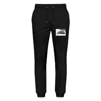 Porcupine als Porky (in german Stachelschwein) Hys - Stanley/Stella Mover Unisex Organic Jogging Trousers - black - Front - Marisol (170cm) & Nik (191cm)