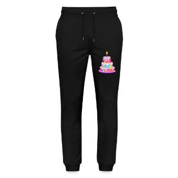 Birthday Birthday Party Baby Birthday Cake - Stanley/Stella Mover Unisex Organic Jogging Trousers - black - Front - Marisol (170cm) & Nik (191cm)
