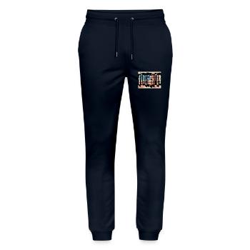 Feuerwehrmann / Firefighter - Stanley/Stella Unisex Bio Jogginghose Mover  - Navy - Vorne - Marisol (170cm) & Nik (191cm)