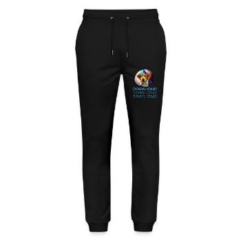Dogaholic T-shirt Statement Tshirt für Hundefans - Stanley/Stella Unisex Bio Jogginghose Mover  - Schwarz - Vorne - Marisol (170cm) & Nik (191cm)