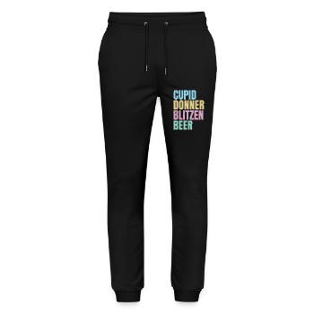 Funny Christmas alcohol - Stanley/Stella Mover Unisex Organic Jogging Trousers - black - Front - Marisol (170cm) & Nik (191cm)