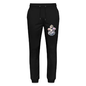 Baby Buddha - meditation yoga relaxation - Stanley/Stella Mover Unisex Organic Jogging Trousers - black - Front - Marisol (170cm) & Nik (191cm)