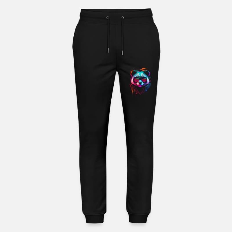 Hipster-Panda - Stanley/Stella Unisex Bio Jogginghose Mover  - Schwarz