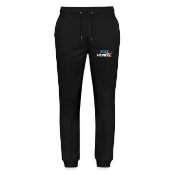Stay humble - Pantalon de jogging bio MOVER Stanley/Stella unisexe - noir - Devant - Marisol (170cm) & Nik (191cm)