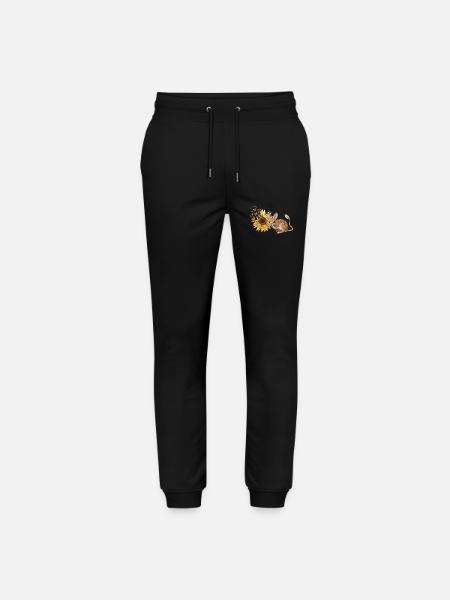 Chinchilla Rodent Flower Fantasy Butterfly - Stanley/Stella Mover Unisex Organic Jogging Trousers - black