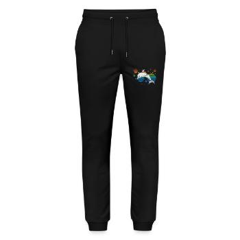 Delfin - Stanley/Stella Unisex Bio Jogginghose Mover  - Schwarz - Vorne - Marisol (170cm) & Nik (191cm)