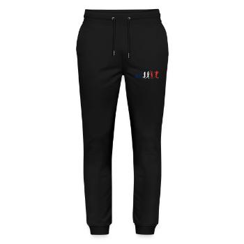 Football France Evolution Footballer - Stanley/Stella Mover Unisex Organic Jogging Trousers - black - Front - Marisol (170cm) & Nik (191cm)