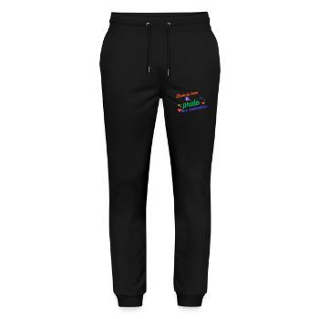 Love is love and pride is a celebration - Stanley/Stella Mover Unisex Organic Jogging Trousers - black - Front - Marisol (170cm) & Nik (191cm)