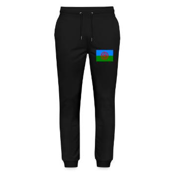 115552801 151272578 Roma flag - Stanley/Stella Mover Unisex Organic Jogging Trousers - black - Front - Marisol (170cm) & Nik (191cm)