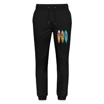 Surfende Skelette: Eine Reise jenseits der Wellen - Stanley/Stella Unisex Bio Jogginghose Mover  - Schwarz - Vorne - Marisol (170cm) & Nik (191cm)