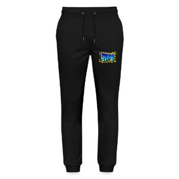 GRAFFITI PRENOM "HIN IMPRIMABLE PAR MAX LE TAGUEUR - Pantalon de jogging bio MOVER Stanley/Stella unisexe - noir - Devant - Marisol (170cm) & Nik (191cm)