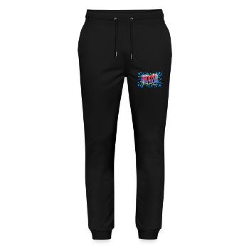Mati graffiti printable on everything - Stanley/Stella Mover Unisex Organic Jogging Trousers - black - Front - Marisol (170cm) & Nik (191cm)