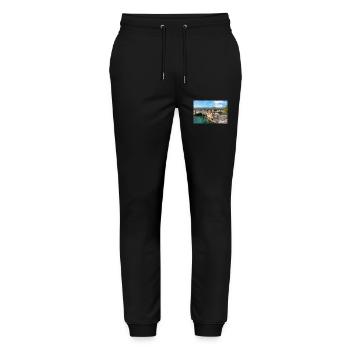 Industriedenkmal Kraftwerk Niagarafälle - Stanley/Stella Unisex Bio Jogginghose Mover  - Schwarz - Vorne - Marisol (170cm) & Nik (191cm)