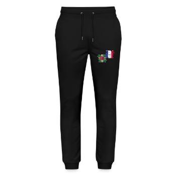 Dominica France Vintage Flag Dominican - Stanley/Stella Mover Unisex Organic Jogging Trousers - black - Front - Marisol (170cm) & Nik (191cm)