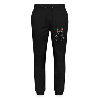 Schwarze Katze - Stanley/Stella Unisex Bio Jogginghose Mover  - Schwarz - Vorne - Marisol (170cm) & Nik (191cm)