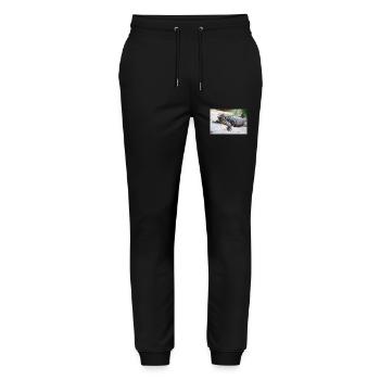 Cuban rock iguana also Cuban ground iguana - Stanley/Stella Mover Unisex Organic Jogging Trousers - black - Front - Marisol (170cm) & Nik (191cm)