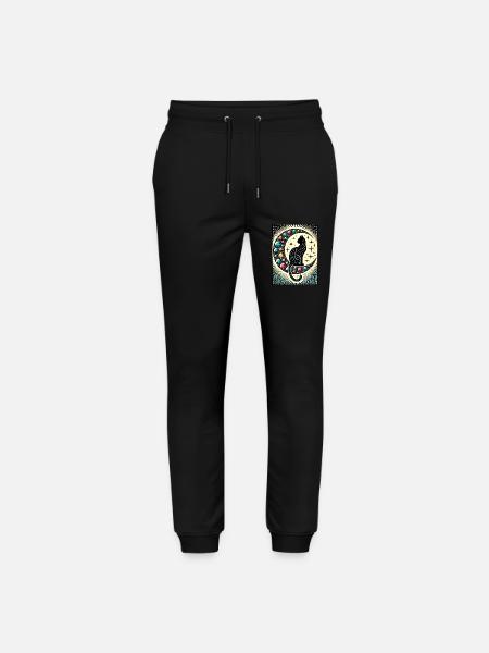 Black Cat Luna - Stanley/Stella Mover Unisex Organic Jogging Trousers - black