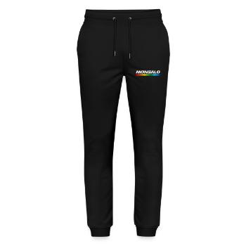 MONSALO – Humorous hijacking of the Salomon logo - Stanley/Stella Mover Unisex Organic Jogging Trousers - black - Front - Marisol (170cm) & Nik (191cm)