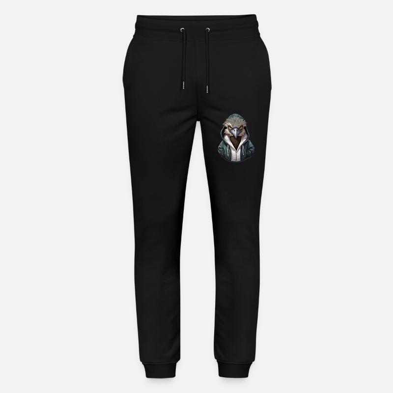 Cooler Emu in Freizeitkleidung - Stanley/Stella Unisex Bio Jogginghose Mover  - Schwarz