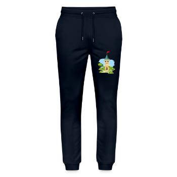 Cartoonish castle - Stanley/Stella Mover Unisex Organic Jogging Trousers - navy - Front - Marisol (170cm) & Nik (191cm)