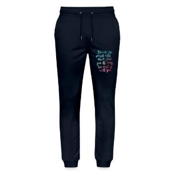 Good friends - Stanley/Stella Mover Unisex Organic Jogging Trousers - navy - Front - Marisol (170cm) & Nik (191cm)