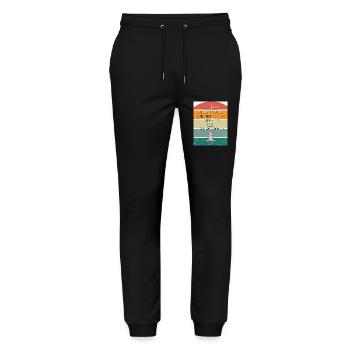 Retro Nilpferd - Stanley/Stella Unisex Bio Jogginghose Mover  - Schwarz - Vorne - Marisol (170cm) & Nik (191cm)
