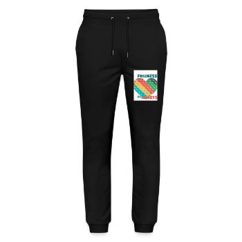 The fullness of hearts. Fullness of hearts. - Stanley/Stella Mover Unisex Organic Jogging Trousers - black - Front - Marisol (170cm) & Nik (191cm)