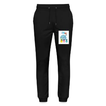Geschossen um 10. Intensiv und präzise. - Stanley/Stella Unisex Bio Jogginghose Mover  - Schwarz - Vorne - Marisol (170cm) & Nik (191cm)