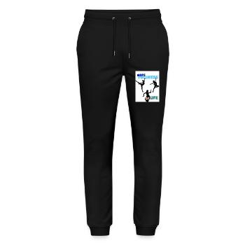 Hoffnung auf das Leben. Die Hoffnung auf Leben. - Stanley/Stella Unisex Bio Jogginghose Mover  - Schwarz - Vorne - Marisol (170cm) & Nik (191cm)