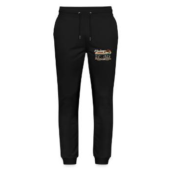 1928 Born Vintage Birthday Gift - Stanley/Stella Mover Unisex Organic Jogging Trousers - black - Front - Marisol (170cm) & Nik (191cm)