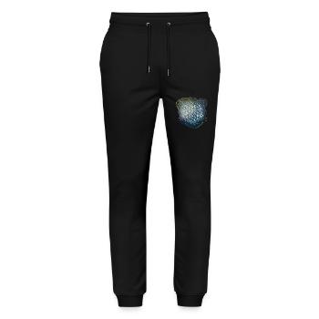 Flower of Life glittering blue - Stanley/Stella Mover Unisex Organic Jogging Trousers - black - Front - Marisol (170cm) & Nik (191cm)