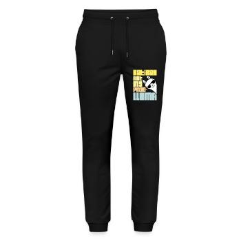 Nicht mein Prob Lama Ruhestand Prob-Llama im Ruhestand - Stanley/Stella Unisex Bio Jogginghose Mover  - Schwarz - Vorne - Marisol (170cm) & Nik (191cm)
