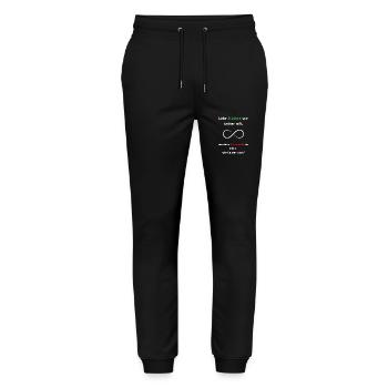 Geschenkidee Spruch Trader Broker Forex CFD Aktien - Stanley/Stella Unisex Bio Jogginghose Mover  - Schwarz - Vorne - Marisol (170cm) & Nik (191cm)
