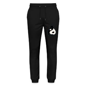 YinYang Katze - Stanley/Stella Unisex Bio Jogginghose Mover  - Schwarz - Vorne - Marisol (170cm) & Nik (191cm)