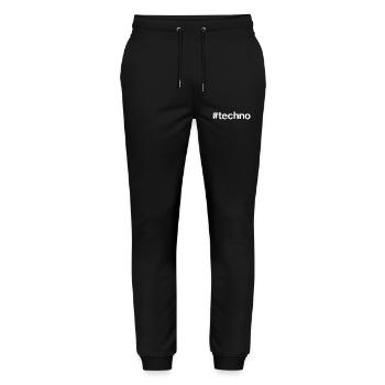 TECHNO Hashtag - Stanley/Stella Unisex Bio Jogginghose Mover  - Schwarz - Vorne - Marisol (170cm) & Nik (191cm)