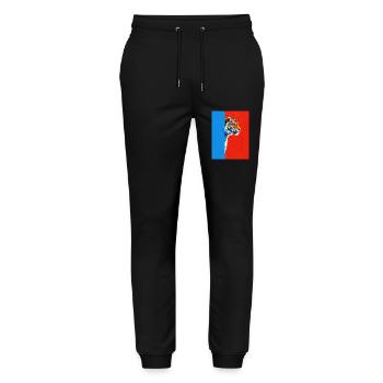 Tigre sur un fond coloré - Pantalon de jogging bio MOVER Stanley/Stella unisexe - noir - Devant - Marisol (170cm) & Nik (191cm)