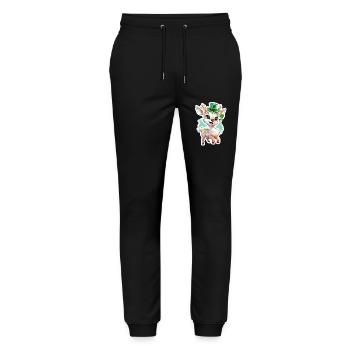 Cerf de la Saint-Patrick - Pantalon de jogging bio MOVER Stanley/Stella unisexe - noir - Devant - Marisol (170cm) & Nik (191cm)