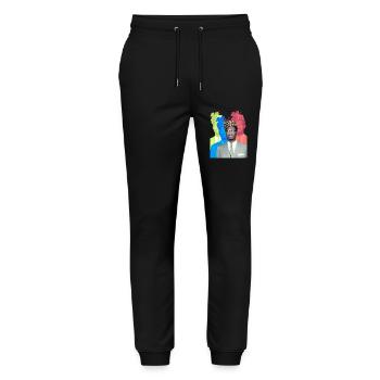 Patrice Lumumba - Stanley/Stella Mover Unisex Organic Jogging Trousers - black - Front - Marisol (170cm) & Nik (191cm)