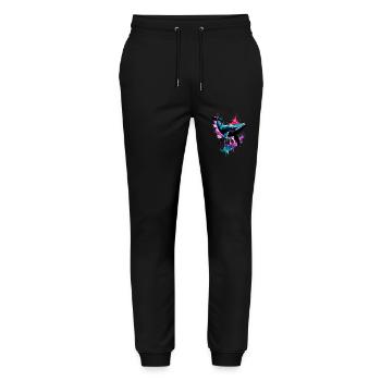 Whale, illustration, colorful, graffiti, colorful, splash - Stanley/Stella Mover Unisex Organic Jogging Trousers - black - Front - Marisol (170cm) & Nik (191cm)