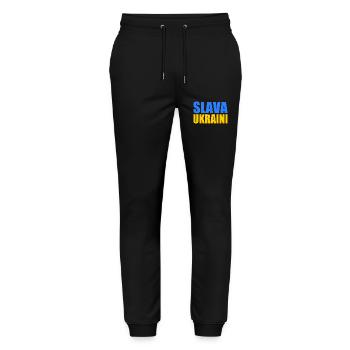 Slava ukraini - Stanley/Stella Unisex Bio Jogginghose Mover  - Schwarz - Vorne - Marisol (170cm) & Nik (191cm)