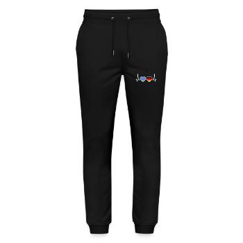 Aruba Germany Heartbeat Flag German - Stanley/Stella Mover Unisex Organic Jogging Trousers - black - Front - Marisol (170cm) & Nik (191cm)