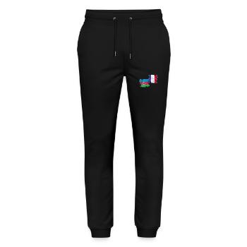 Aserbaidschan Frankreich Vintage Flagge - Stanley/Stella Unisex Bio Jogginghose Mover  - Schwarz - Vorne - Marisol (170cm) & Nik (191cm)