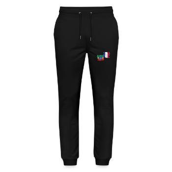 France Ethiopia Vintage Flag Ethiopian - Stanley/Stella Mover Unisex Organic Jogging Trousers - black - Front - Marisol (170cm) & Nik (191cm)