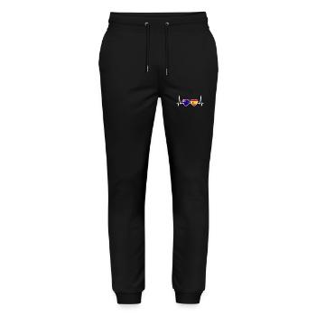 Australia Spain Heartbeat Flag Australian - Stanley/Stella Mover Unisex Organic Jogging Trousers - black - Front - Marisol (170cm) & Nik (191cm)