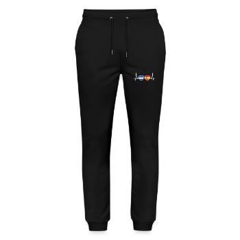 Honduras Spain Vintage Heartbeat Flag - Stanley/Stella Mover Unisex Organic Jogging Trousers - black - Front - Marisol (170cm) & Nik (191cm)