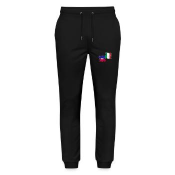 Haiti Italy Vintage Flag Italians Haitians - Stanley/Stella Mover Unisex Organic Jogging Trousers - black - Front - Marisol (170cm) & Nik (191cm)