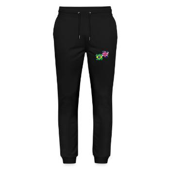 Brazil UK Flag British Brazilian - Stanley/Stella Mover Unisex Organic Jogging Trousers - black - Front - Marisol (170cm) & Nik (191cm)