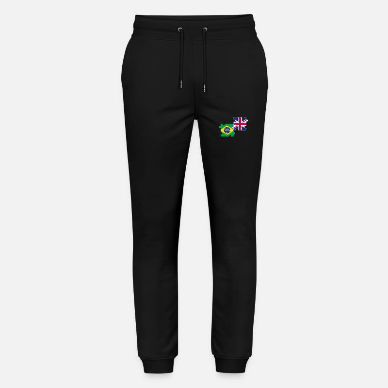 Brésil Royaume-Uni Drapeau britannique Brésilien - Pantalon de jogging bio MOVER Stanley/Stella unisexe - noir