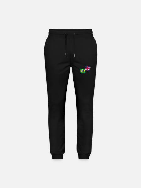 Brazil UK Flag British Brazilian - Stanley/Stella Mover Unisex Organic Jogging Trousers - black